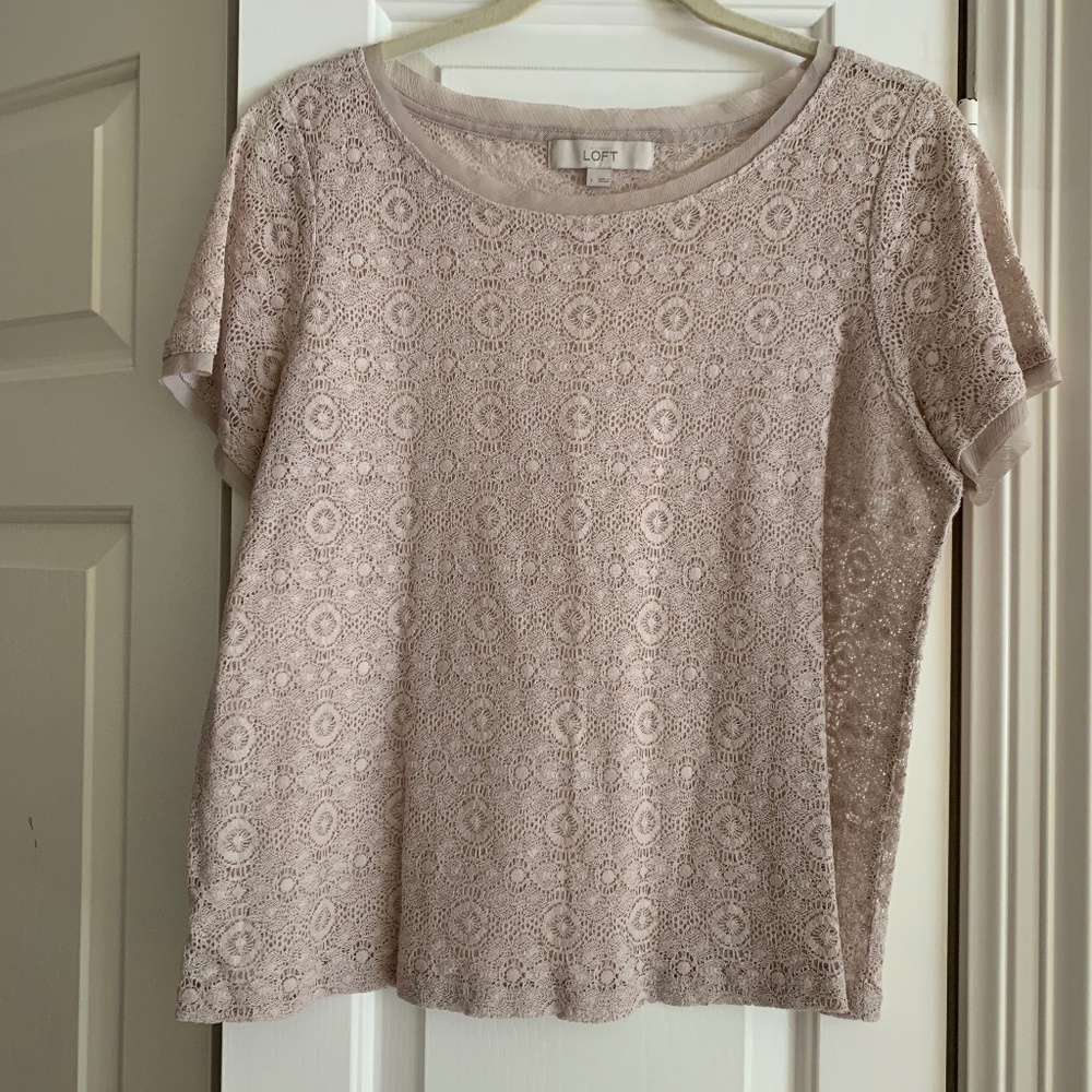 LOFT Open Weave Top - perfect over camis - Size L